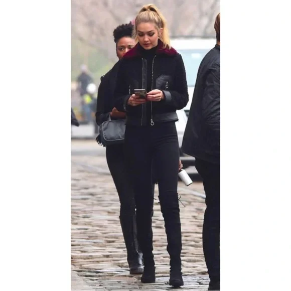 Sandro Verity Mixed Media Jacket - Picture 3 of 4